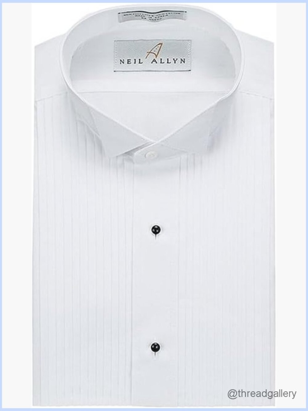 Wing Collar Tuxedo Shirt 3/4 Sleeve Button Down Blouse